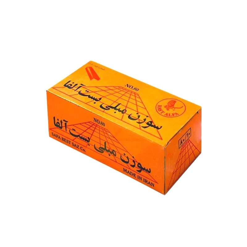سوزن منگنه مبلی بست آلفا کد 166 سایز 8016 بسته 2500 عددی