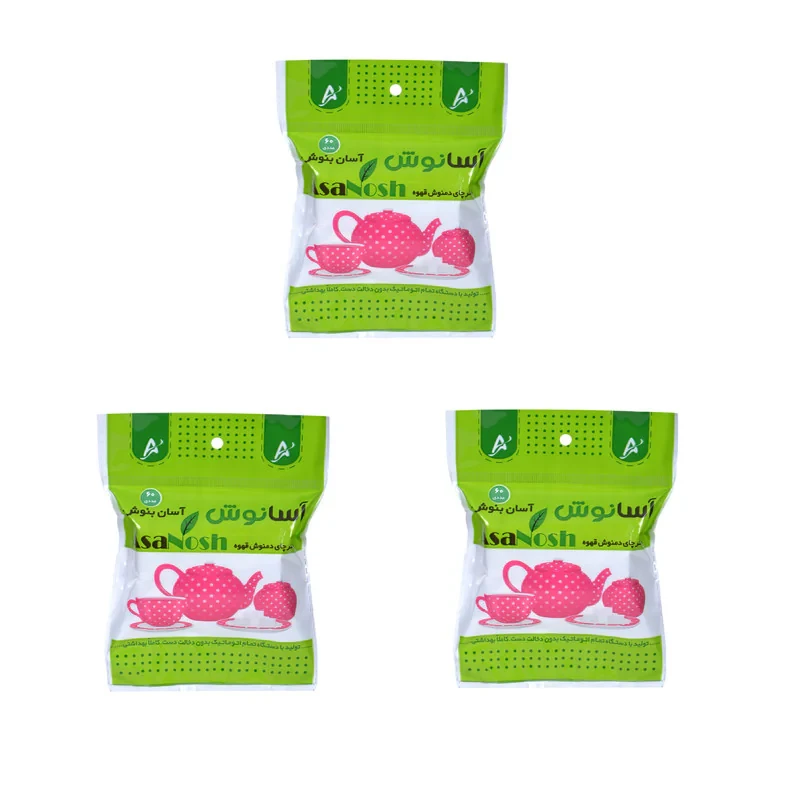 فیلتر چای آسانوش مدل کیسه ای سه بسته 60 عددی