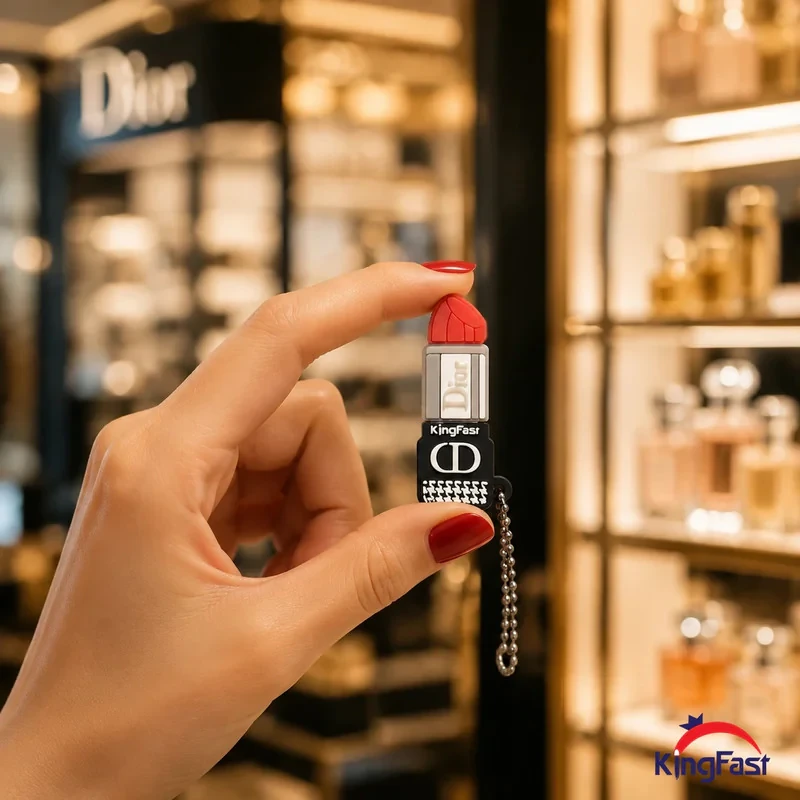 فلش مموری کینگ فست طرح رژ لب مدل Dior Lipstick MP-13 ظرفیت 32 گیگابایت با رابط USB 3.0
