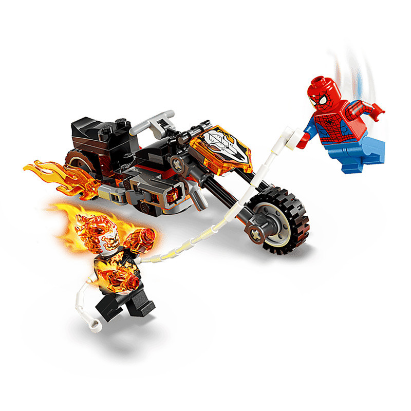 لگو 72 تکه سری Marvel مدل Spider-Man vs. Ghost Rider Motorcycle کد 76335