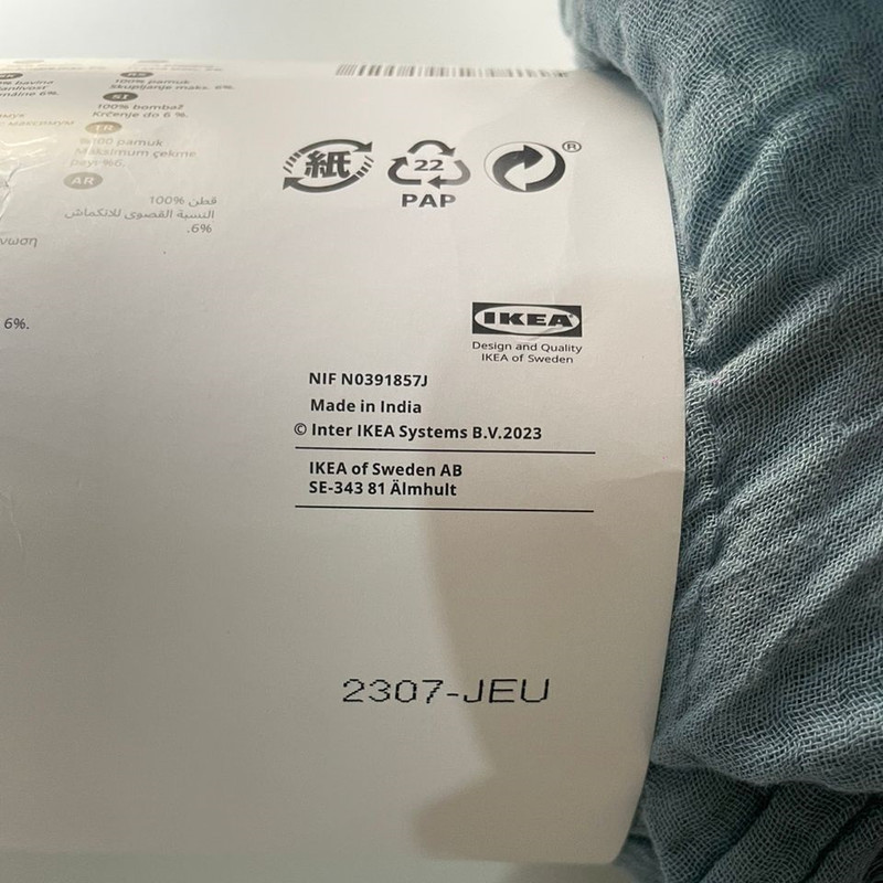 پتو مسافرتی ایکیا مدل VALLKRASSING سایز 200x150 سانتی متر