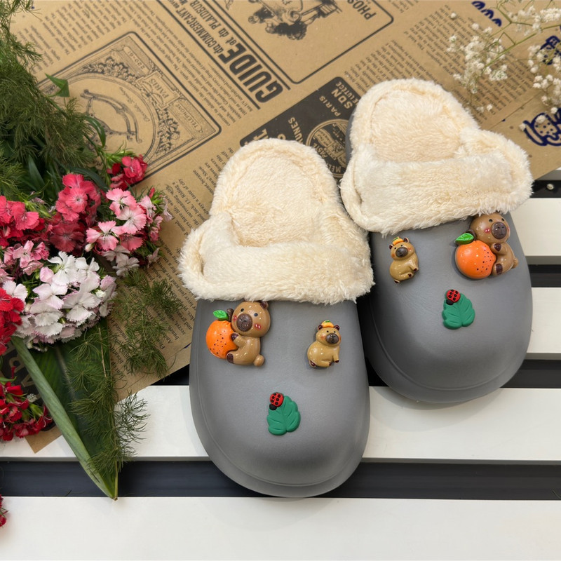 دمپایی حوله ای زیتون مدل کریسمس کد GY