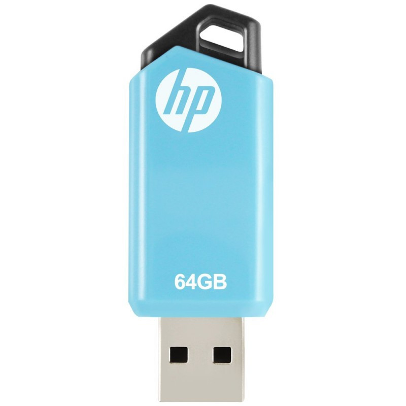 فلش مموری اچ‌پی مدل V150w ظرفیت 64 گیگابایت، رابط USB 2.0، طراحی باریک بدون درپوش، سرعت خواندن 14 مگابایت بر ثانیه و سرعت نوشتن 4 مگابایت بر ثانیه، دارای محفظه فلزی بادوام و حلقه اتصال به بند یا جاکلیدی