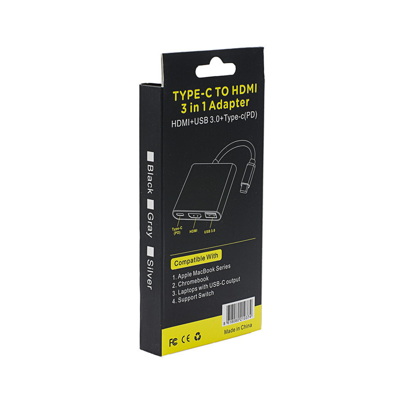 مبدل USB-C به USB-C  USB 3.0  HDMI 4K  مدل Adapter 3 in1
