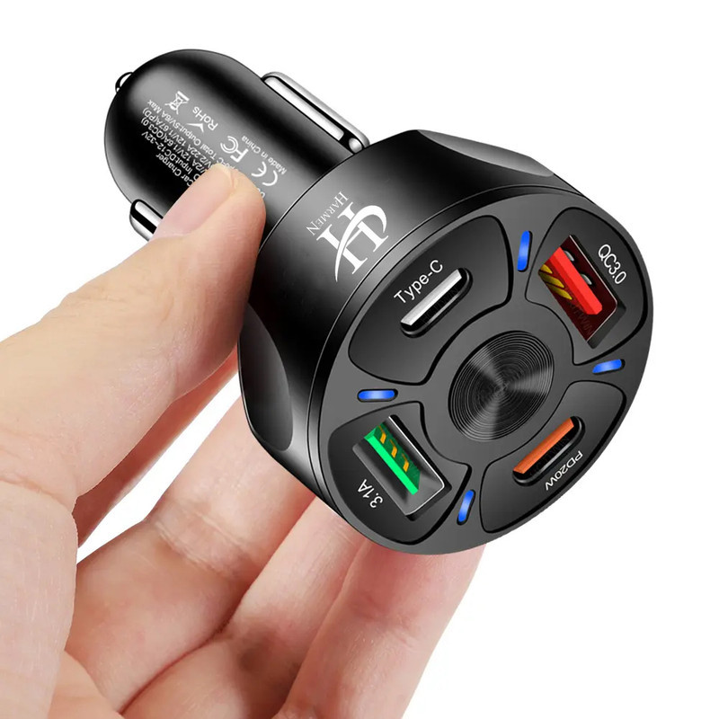 شارژر فندکی 20 وات هارمن مدل CX-2U+2PD QC3FAST