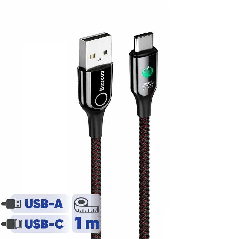 کابل تبدیل USB به USB-C باسئوس مدل C-Shaped طول 1 متر
