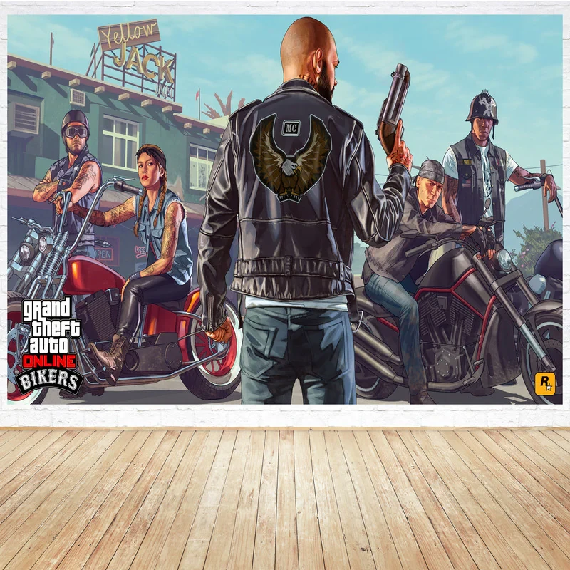 تابلو شاسی مدل گیمینگ game طرح پوستر بازی کامپیوتر ی محبوب جی تی ای GTA کد 1080
