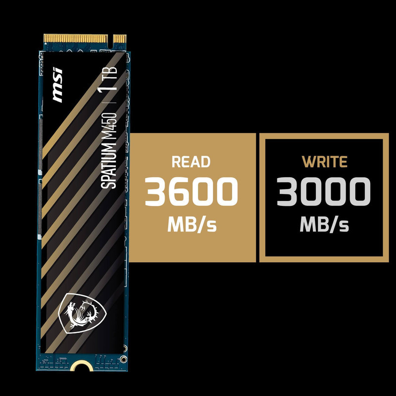 اس اس دی اینترنال PCIe Gen4 x4 ام اس آی مدل SPATIUM M450 ظرفیت 1 ترابایت
