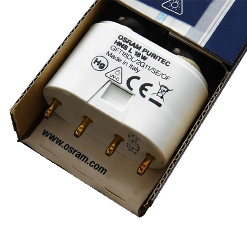 لامپ یووی سی 18 وات اسرام مدل PURITEC-HNS-L18W-UVC پایه 2G11