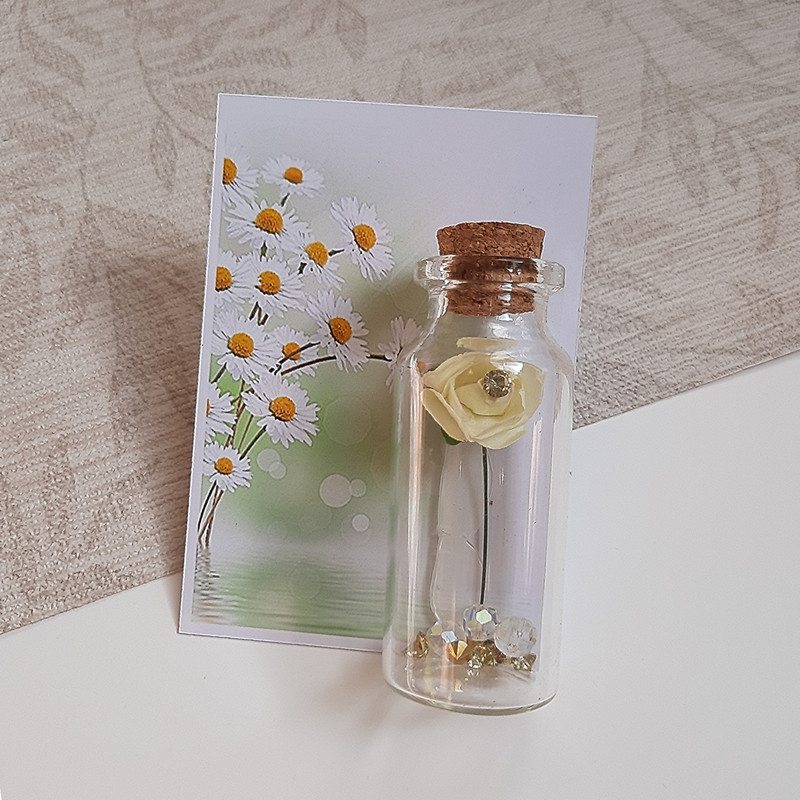 گیفت مدل بطری گل طرح کارتی بسته ۱۰ عددی