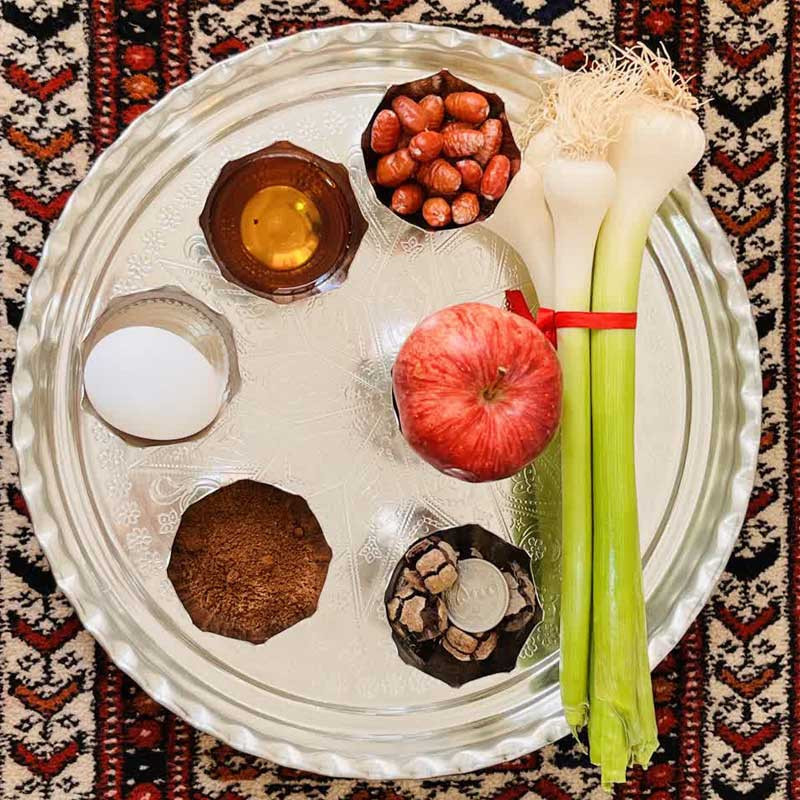 ست هفت سین مسی مدل خورشیدی کد ZH223.38 مجموعه 9 عددی