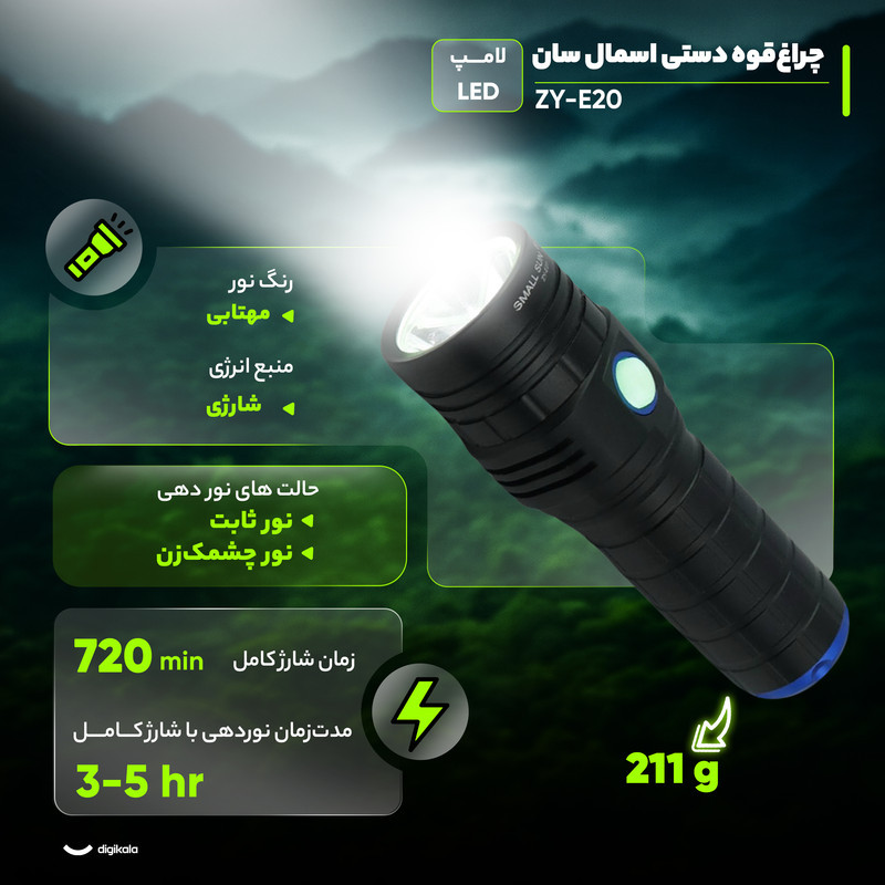چراغ قوه دستی اسمال سان مدل ZY-E20