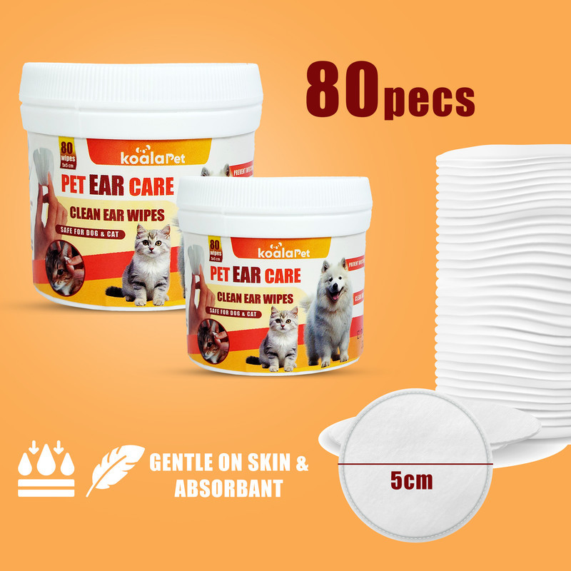 دستمال مرطوب گوش سگ و گربه کوالاپت مدل Ear wipes01 بسته 80 عددی