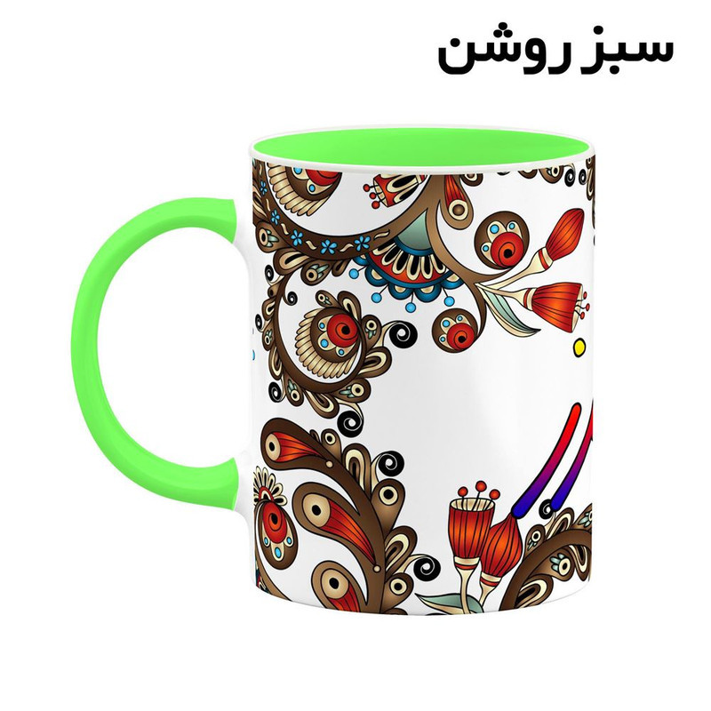 ماگ کاکتی مدل اسم فرامرز طرح سنتی گل و بته کد mgh46330