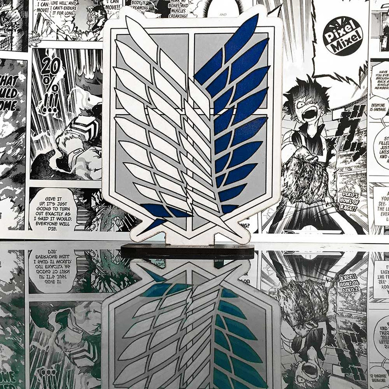 استند رومیزی پیکسل میکسل مدل انیمه attack on titan طرح بال های آزادی