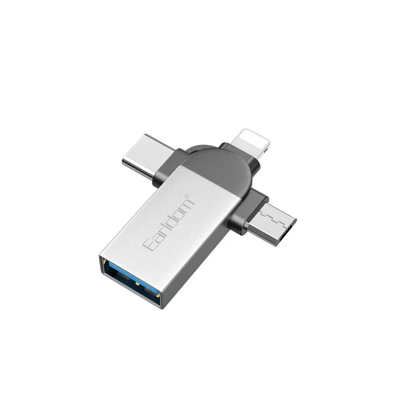 مبدل USB OTG به microUSB  لایتنینگ  USB-C ارلدام مدل ET-OT93