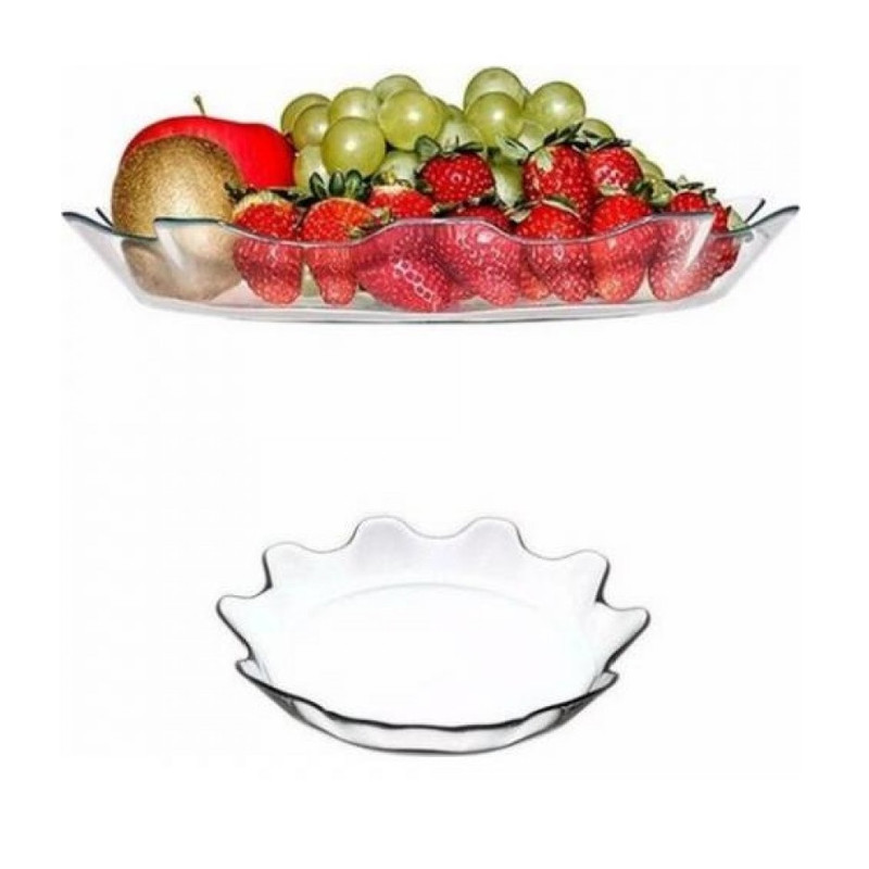 میوه‌خوری کریستال پاشاباغچه Splash Serving Platter مدل حلالی، ابعاد 32×32×4 سانتی‌متر، مناسب شستشو با دست و ماشین ظرفشویی