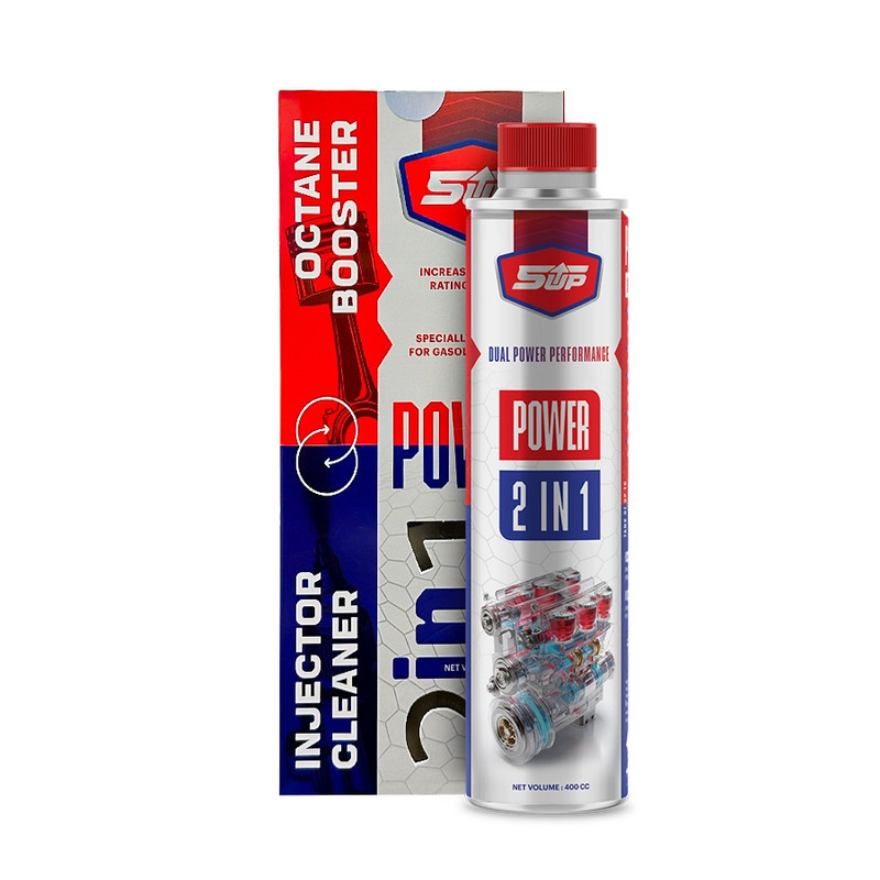 اکتان بوستر و انژکتور شوی دو کاره فایوآپ مدل Power 2 in 1 حجم 400 میلی لیتر بسته 3 عددی