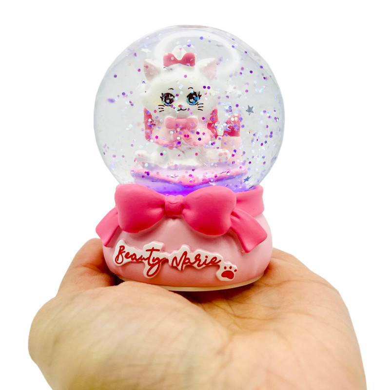 گوی چراغ‌دار مدل BEAUTY MARIE طرح گربه اشرافی کد G7134