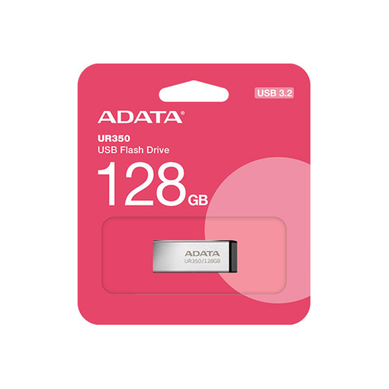 فلش مموری ای دیتا مدل UR350 ظرفیت 128 گیگابایت مقاوم در برابر گرد و غبار، سازگار با Windows، Mac OS و Linux
