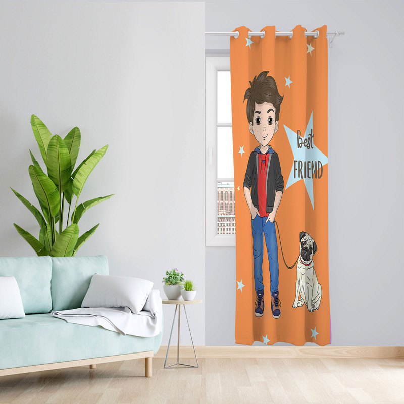 پرده مدل اتاق کودک مخمل پانچی طرح پسرانه کد 4694 سایز 140x280 سانتی متر