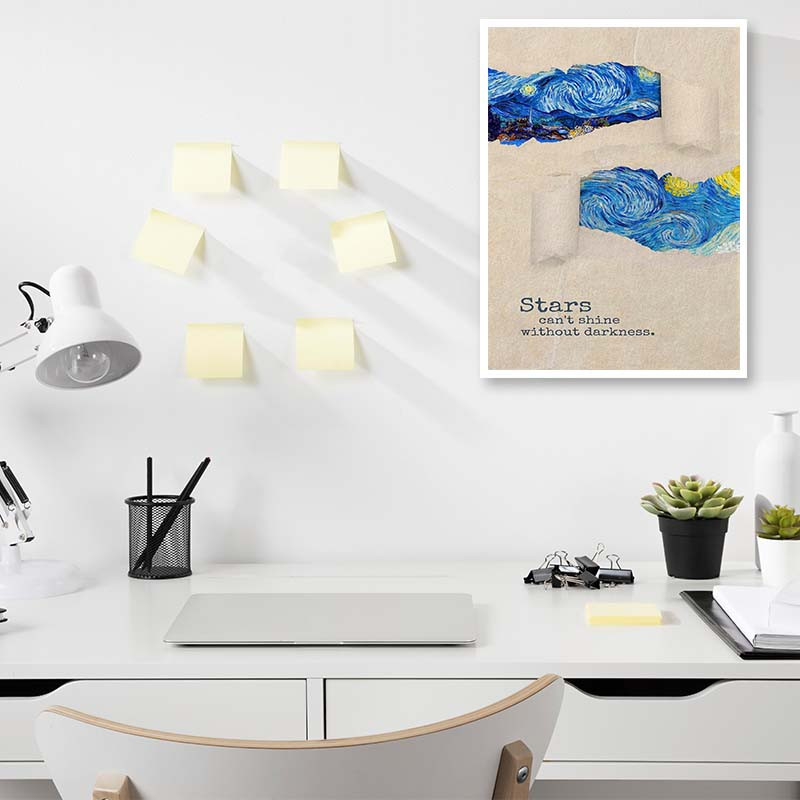 پوستر کارنيکا طرح شب پرستاره فانتزی ون‌گوگ Fantasy Starry Night Van Gogh کد 53865 مجموعه 8 عددی