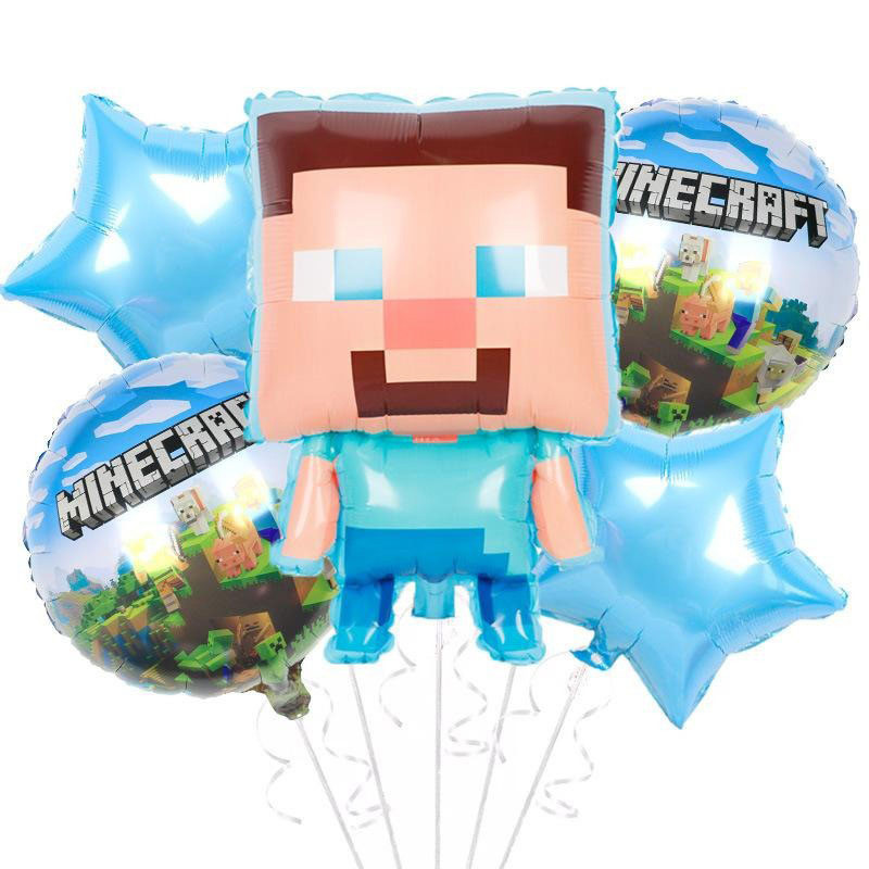 بادکنک فویلی مدل ماین کرافت کد Minecraft5pcB2 مجموعه 5 عددی