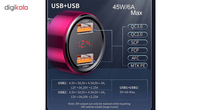 شارژر فندکی باسئوس مدل BS-C20A