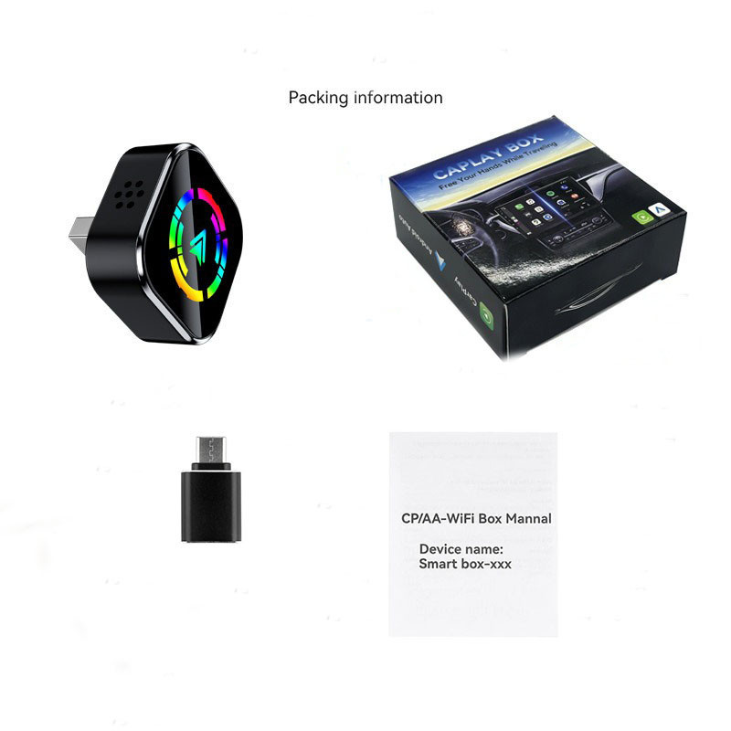 کارپلی و اندروید اتو مدل Wireless CarPlayAndroid Auto Q1A به همراه مبدل USB به USB-C