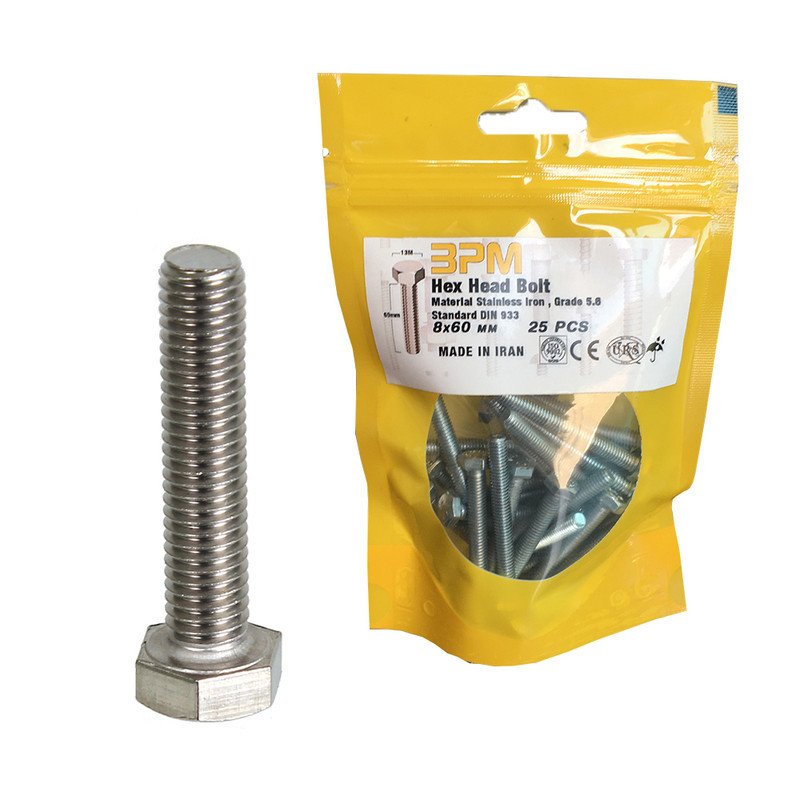 پیچ سر شش گوش مدل BPM8-60 بسته 25 عددی