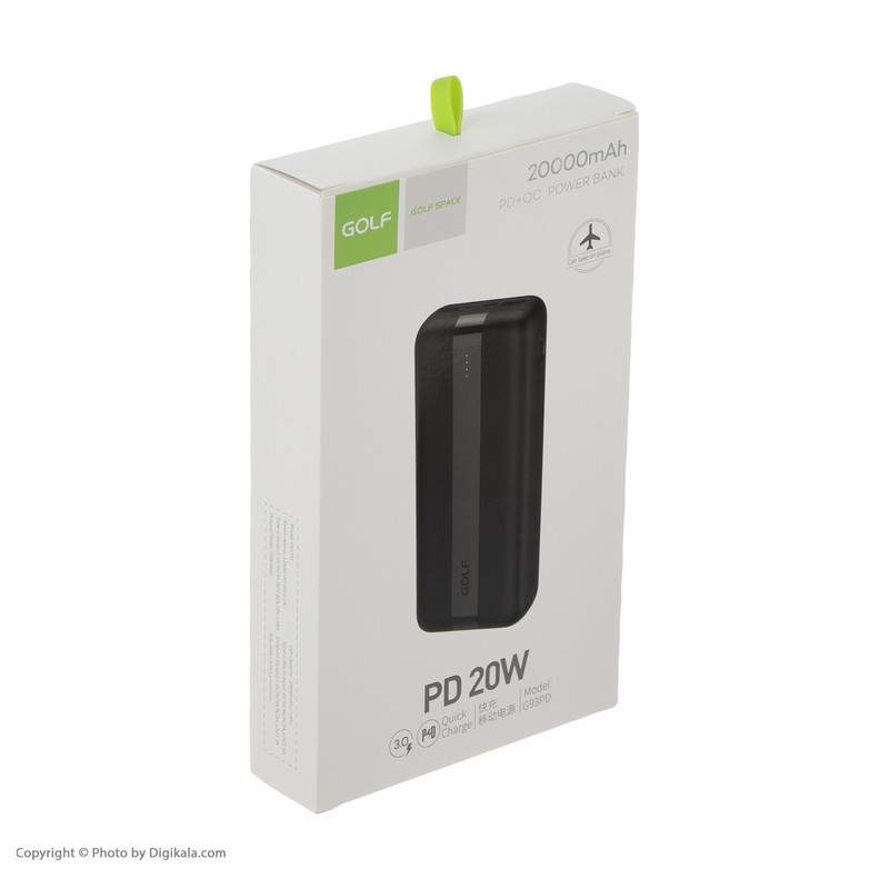 پاوربانک گلف مدل G93PD ظرفیت 20000 میلی آمپر ساعت