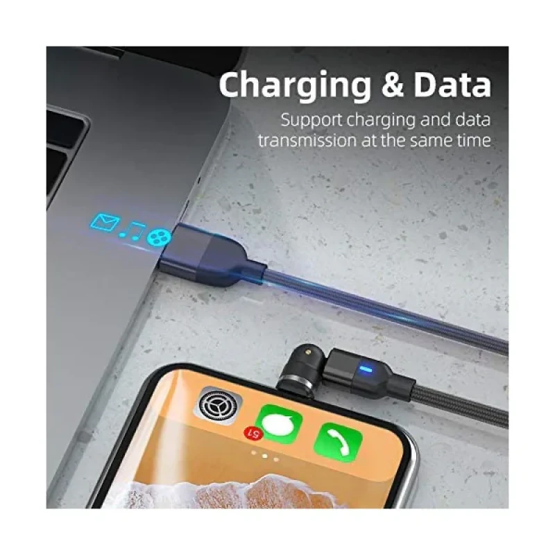کابل تبدیل USB به MicroUSBUSB-Cلایتنینگ مدل 3:1 Magnetic طول 1 متر