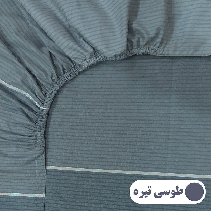 ملحفه کتان نخ رزین تاژ مدل اسپرت کد M102-1 دو نفره سایز 200x180 سانتی‌متر