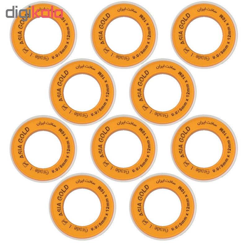 نوار تفلون آسیا گلد مدل MA10 مجموعه 10 عددی
