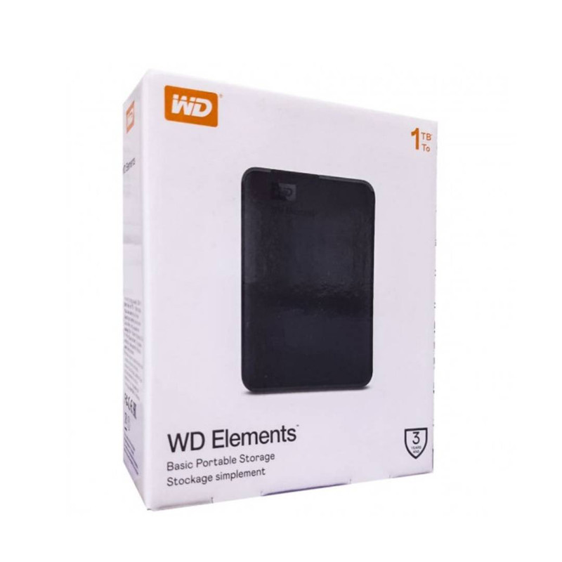 هارد اکسترنال وسترن دیجیتال مدل ELEMENTS ظرفیت یک ترابایت دارای رابط USB Type-A 3.2