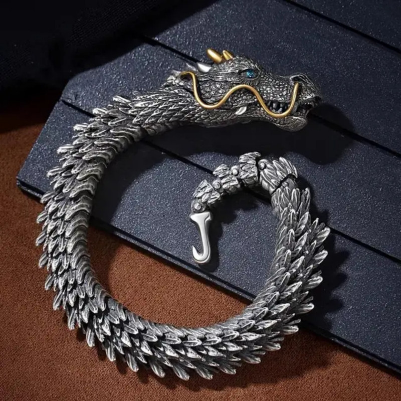 دستبند مردانه مدل Dragon کد 01