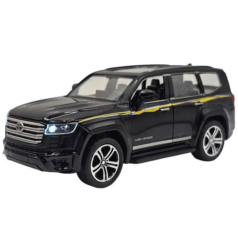 ماکت ماشین ناب سل مدل تویوتا لندکروز فلزی موزیکال چراغدار عقب کش کد Toyota Land Cruiser metal c55566 vx به همراه استند