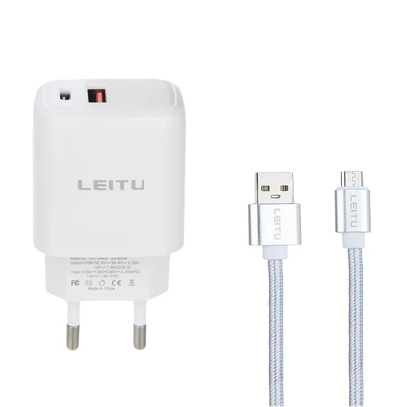 شارژر دیواری لیتو مدل LH13 به همراه کابل تبدیل microUSB