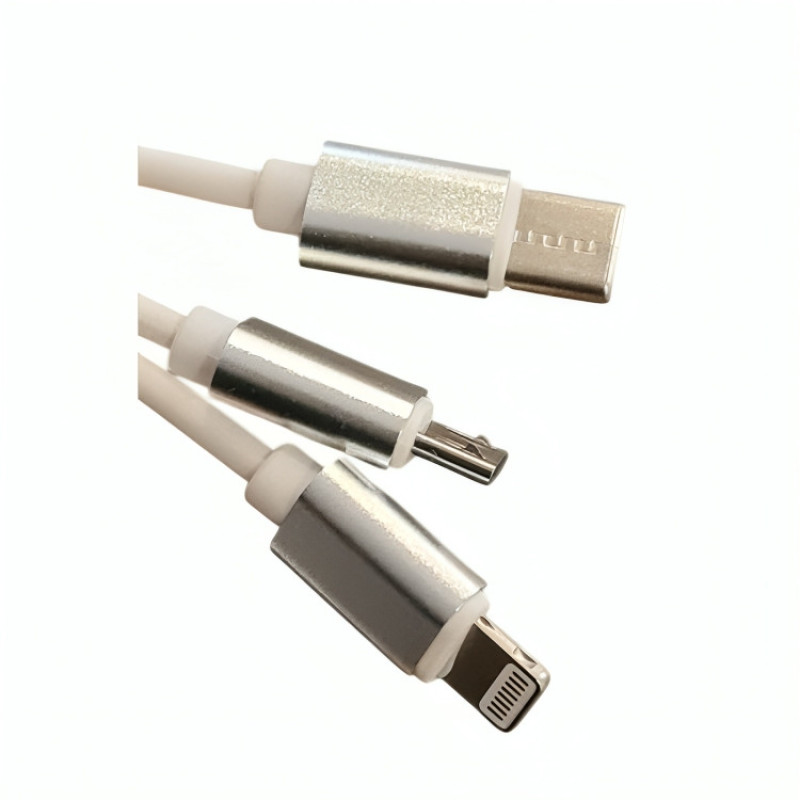 کابل تبدیل USB به microUSBUSB-Cلایتنینگ مدل WWQ-60 طول 1 متر