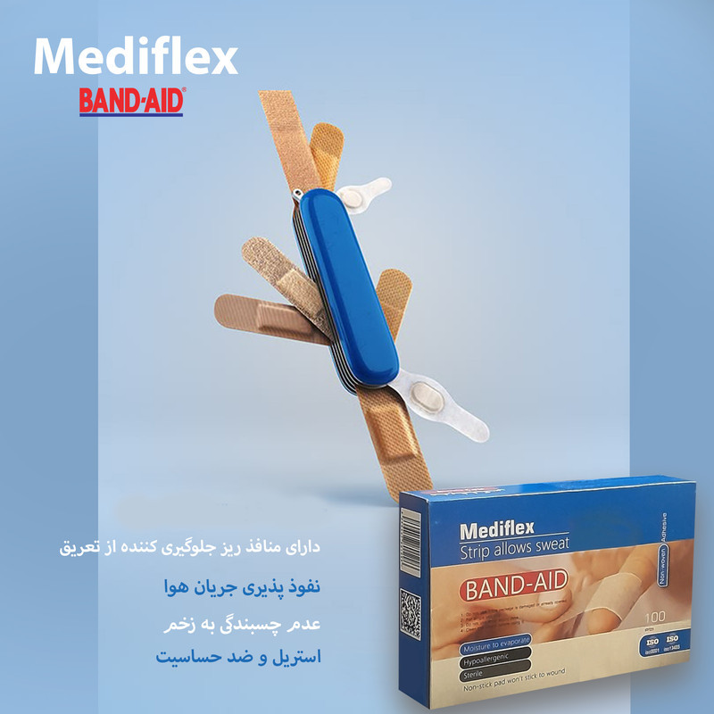 چسب زخم مدیفلکس مدل B100-01 بسته 100 عددی