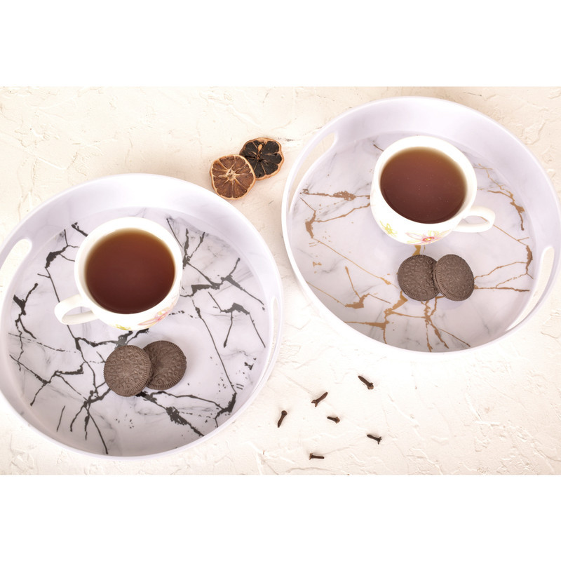 سینی دسته دار مهروز مدل 916 مرمر سایز 25×25 سانتی متر