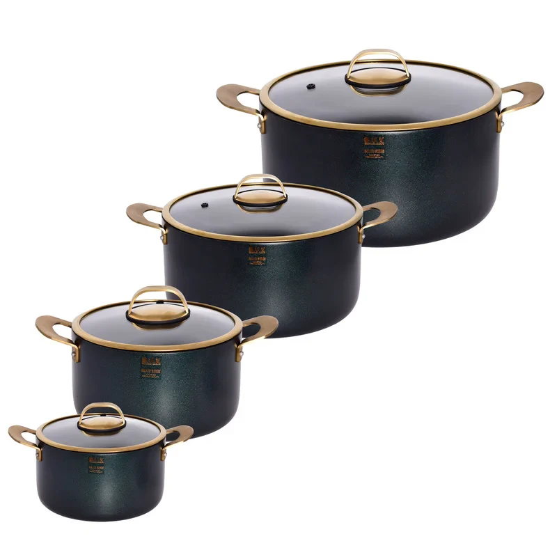 سرویس قابلمه و تابه گرانیتی 11 پارچه بی.وی.کی طرح GOLD کد 714611