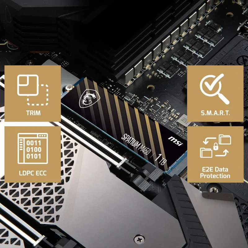 اس اس دی اینترنال PCIe Gen4 x4 ام اس آی مدل SPATIUM M450 ظرفیت 1 ترابایت