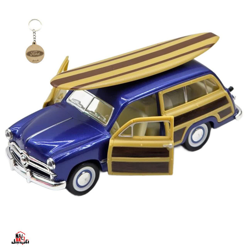 ماکت ماشین کینزمارت مدل فلزی فورد وودی واگن 1949 ساحلی FORD WOODY WAGON به همراه جاسوییچی