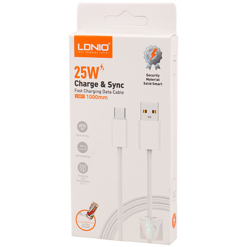 کابل تبدیل USB به USB-C الدینیو مدل LS891 طول 1 متر