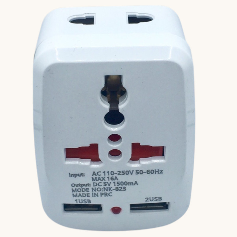 مبدل برق مدل 2USB-1500MA بسته 12 عددی