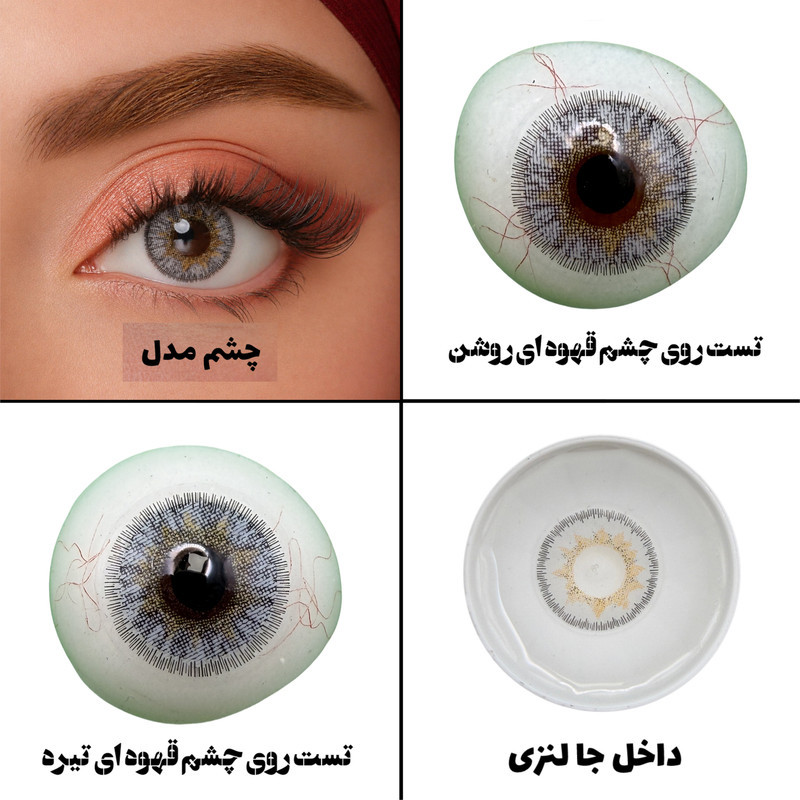 لنز چشم هرا گریس تمیم کانتکت لنز مدل SHADOW کد 36 رنگ طوسی با مرکز عسلی دور دار