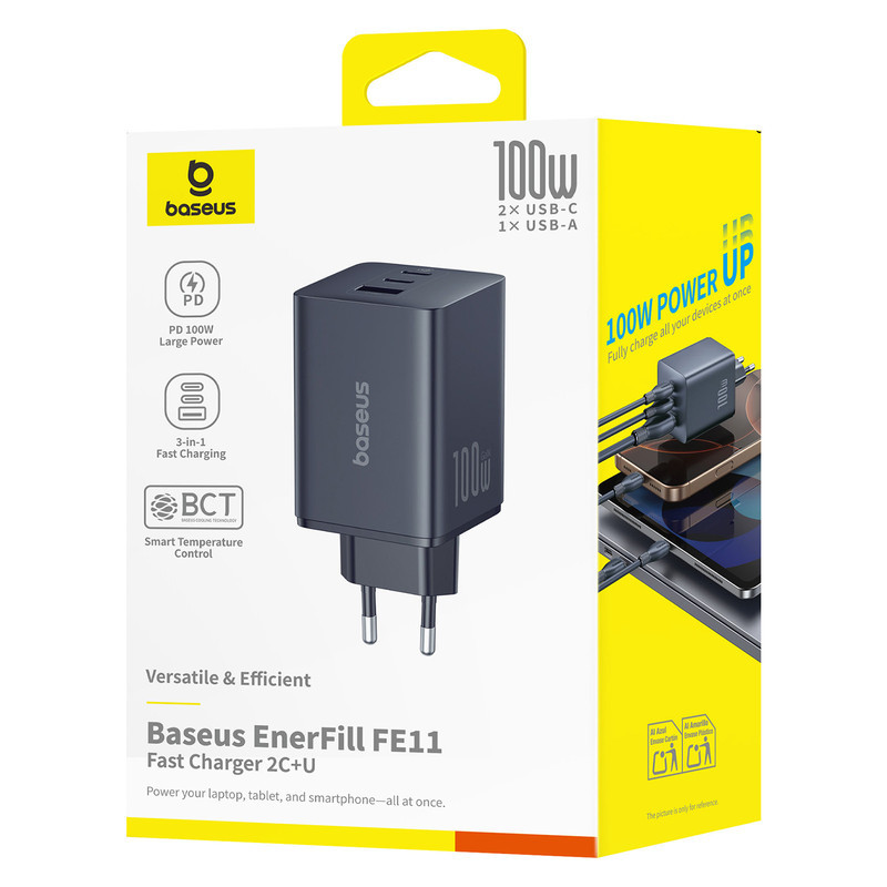 شارژر دیواری 100 وات بیسوس مدل EnerFill FE11 CCXFK100CE