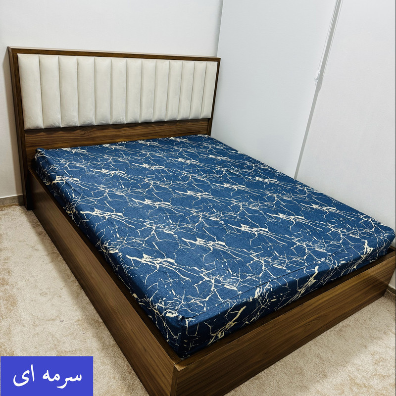 ملحفه ناتوسا مدل کشدار ماربل دو نفره سایز 200x160 سانتی متر