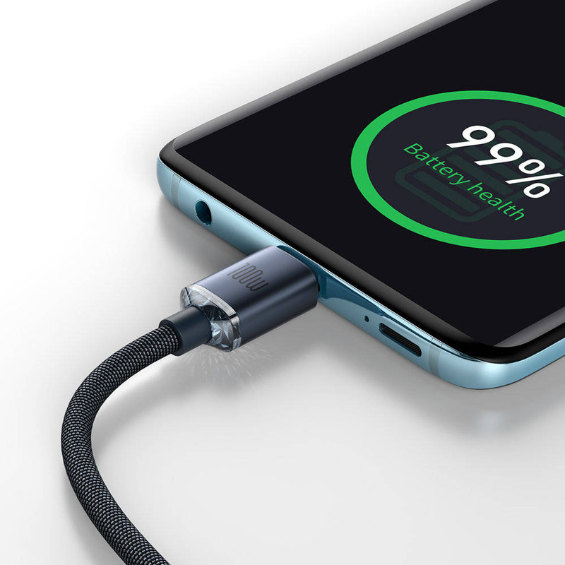 کابل USB-C باسئوس مدل Crystal Shine 100W طول 1.2 متر